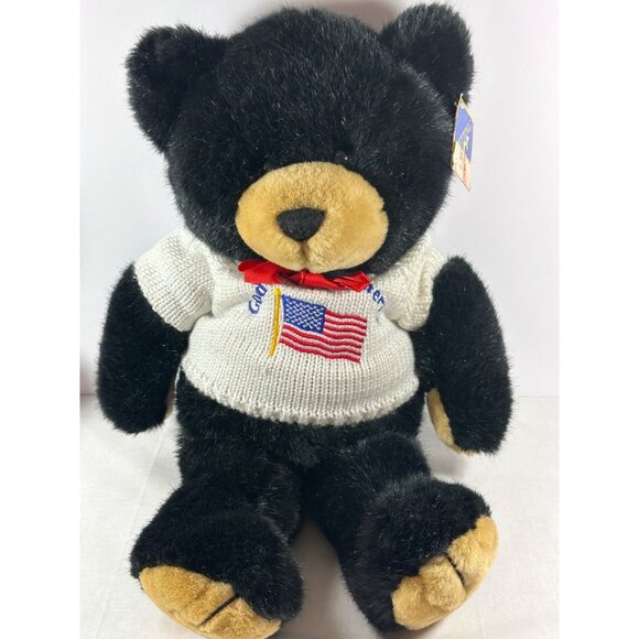 The Petting Zoo Black Bear God Bless America Teddy Bear 19” - Picture 5 of 6